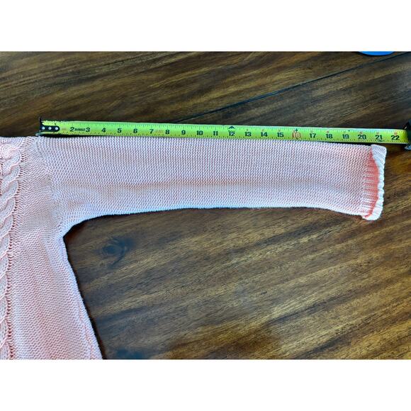 Ruby Moon Cable Knit Light Pink Sweater Womens Size Large - Picture 5 of 7